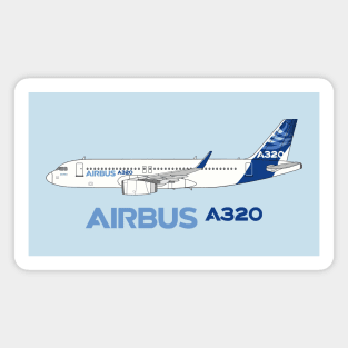 Airbus A320 Illustration With Sharklet Wingtips Magnet